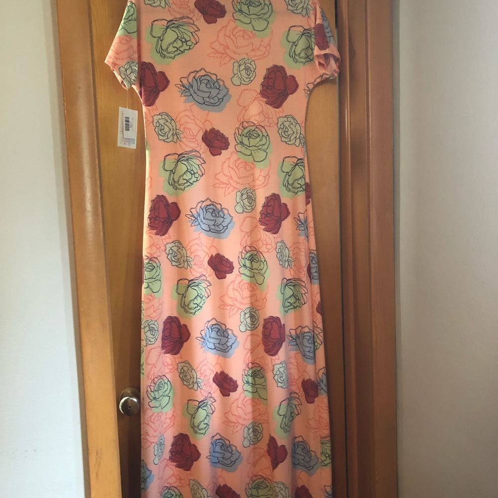 LuLaRoe Maria Peach Floral Dress